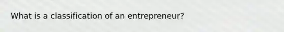 What is a classification of an entrepreneur?