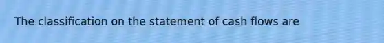 The classification on the statement of cash flows are