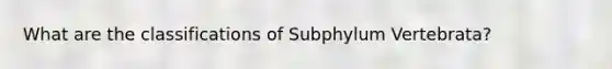 What are the classifications of Subphylum Vertebrata?