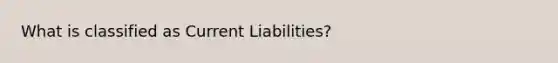 What is classified as Current Liabilities?