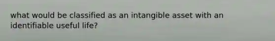 what would be classified as an intangible asset with an identifiable useful life?