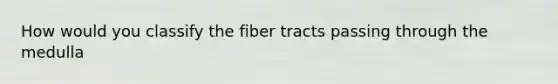 How would you classify the fiber tracts passing through the medulla