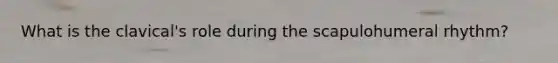 What is the clavical's role during the scapulohumeral rhythm?