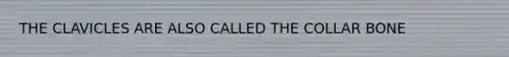 THE CLAVICLES ARE ALSO CALLED THE COLLAR BONE