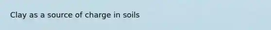 Clay as a source of charge in soils