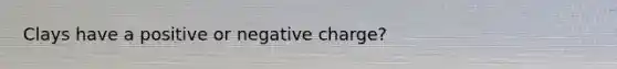 Clays have a positive or negative charge?