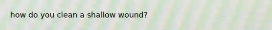 how do you clean a shallow wound?