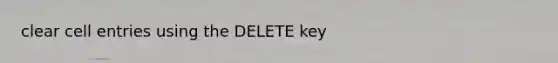 clear cell entries using the DELETE key