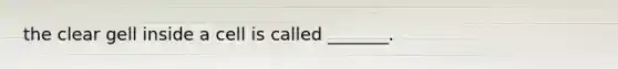 the clear gell inside a cell is called _______.