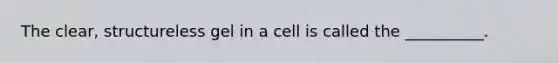 The clear, structureless gel in a cell is called the __________.