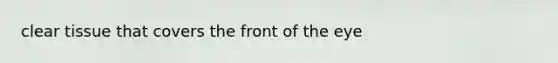 clear tissue that covers the front of the eye