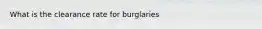 What is the clearance rate for burglaries