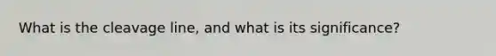 What is the cleavage line, and what is its significance?