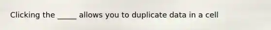 Clicking the _____ allows you to duplicate data in a cell