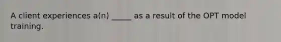 A client experiences a(n) _____ as a result of the OPT model training.