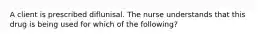 A client is prescribed diflunisal. The nurse understands that this drug is being used for which of the following?