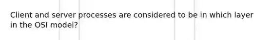 Client and server processes are considered to be in which layer in the OSI model?