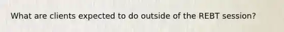 What are clients expected to do outside of the REBT session?