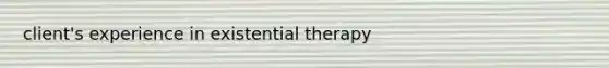 client's experience in existential therapy