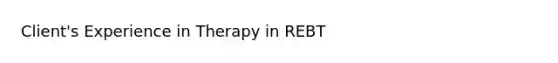 Client's Experience in Therapy in REBT