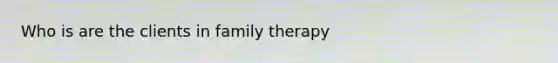 Who is are the clients in family therapy