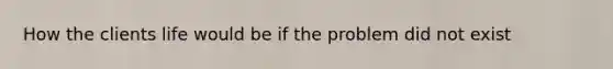 How the clients life would be if the problem did not exist