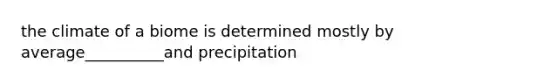 the climate of a biome is determined mostly by average__________and precipitation