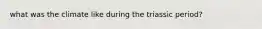 what was the climate like during the triassic period?