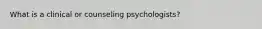 What is a clinical or counseling psychologists?