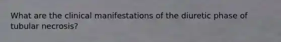 What are the clinical manifestations of the diuretic phase of tubular necrosis?