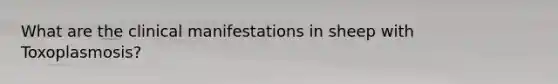 What are the clinical manifestations in sheep with Toxoplasmosis?