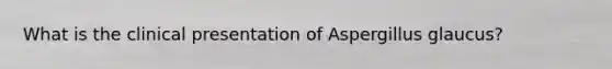 What is the clinical presentation of Aspergillus glaucus?