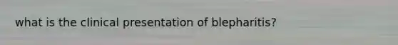 what is the clinical presentation of blepharitis?