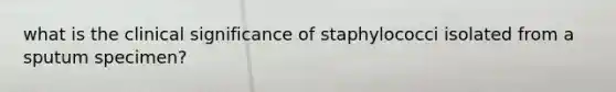 what is the clinical significance of staphylococci isolated from a sputum specimen?