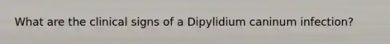 What are the clinical signs of a Dipylidium caninum infection?