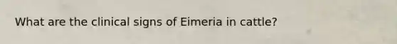 What are the clinical signs of Eimeria in cattle?