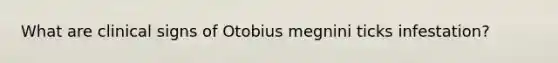 What are clinical signs of Otobius megnini ticks infestation?