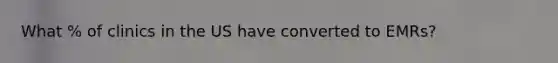 What % of clinics in the US have converted to EMRs?