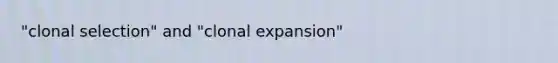 "clonal selection" and "clonal expansion"