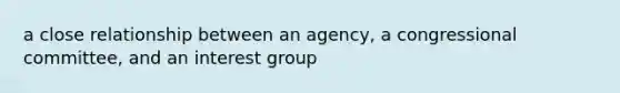 a close relationship between an agency, a congressional committee, and an interest group