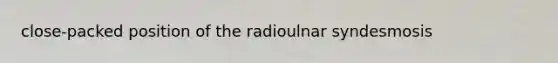 close-packed position of the radioulnar syndesmosis