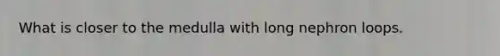 What is closer to the medulla with long nephron loops.