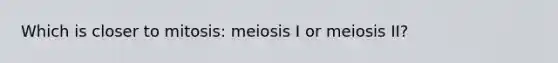 Which is closer to mitosis: meiosis I or meiosis II?