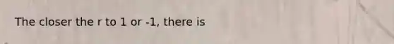 The closer the r to 1 or -1, there is