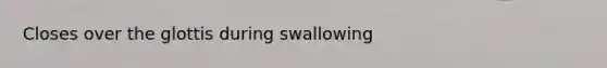 Closes over the glottis during swallowing