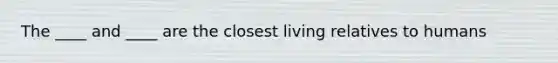 The ____ and ____ are the closest living relatives to humans