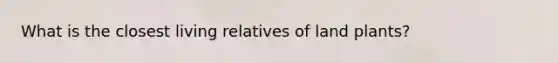 What is the closest living relatives of land plants?