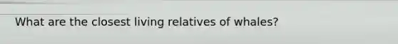 What are the closest living relatives of whales?