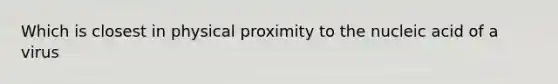 Which is closest in physical proximity to the nucleic acid of a virus