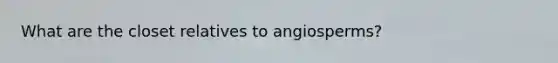 What are the closet relatives to angiosperms?